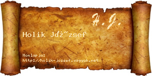 Holik József névjegykártya
